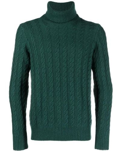 Zanone Cable-knit Roll-neck Sweater - Green