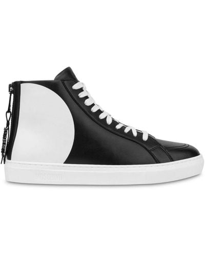 Moschino Faux-leather Hi-top Sneakers - Black