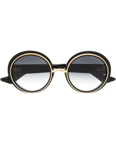 Dita Eyewear Zonnebril Met Rond Montuur - Zwart
