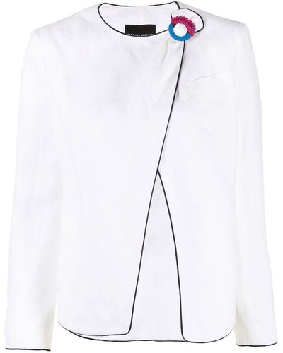 Giorgio Armani Buckle-embellished Asymmetric Shirt - White
