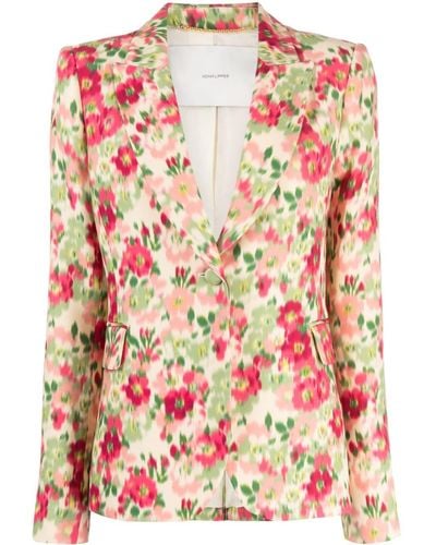 Adam Lippes Floral-print Single-breasted Blazer - Pink