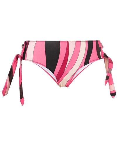 Emilio Pucci Wave-print Bikini Bottoms - Pink