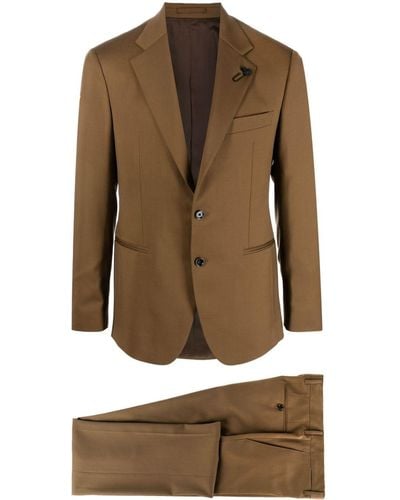 Lardini Single-breasted Wool Suit Set - Brown