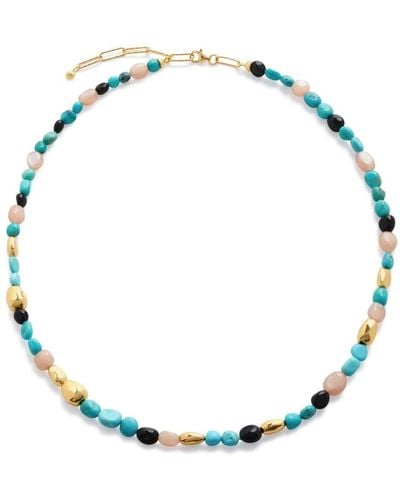 Monica Vinader Rio Beaded Turquoise Necklace - Metallic