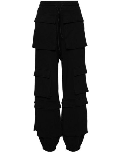 MSGM Pantalon de jogging à logo brodé - Noir