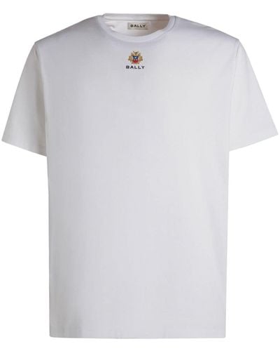 Bally Logo-embroidered Crew-neck T-shirt - White