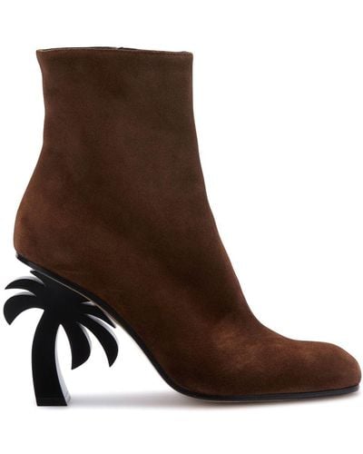 Palm Angels Palm-heel 95mm Suede Ankle Boots - Brown