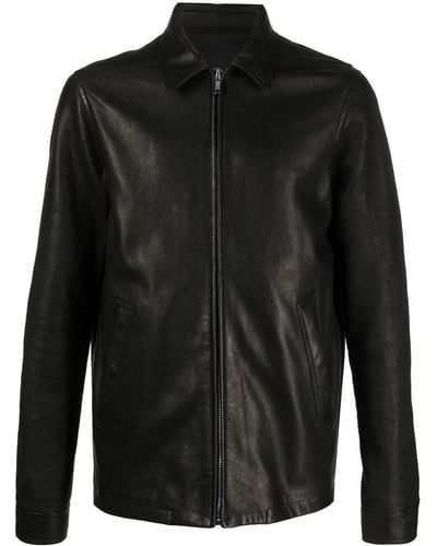 Rick Owens Zip-up Leather Jacket - Black