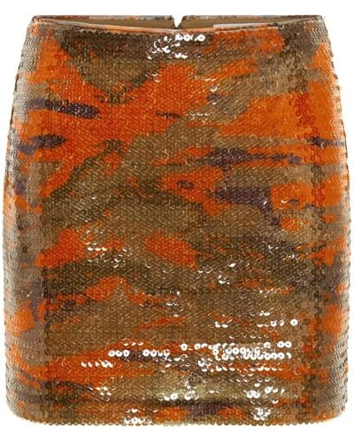 Dion Lee Vertical Horizon Sequin Mini Skirt - Brown