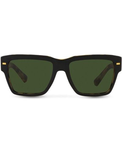 Dolce & Gabbana Tortoiseshell-detail Logo-arm Sunglasses - Green