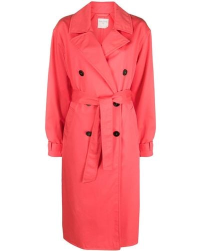 Forte Forte Double-breasted Belted Trench Coat - Red