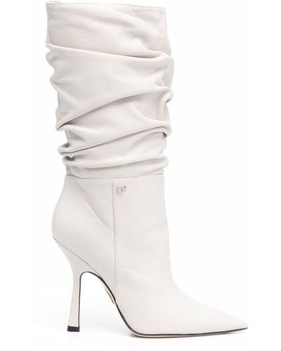 DSquared² Blair Ruched Calf Boots - White