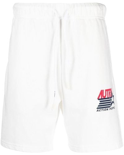 Autry Short de sport à logo imprimé - Blanc