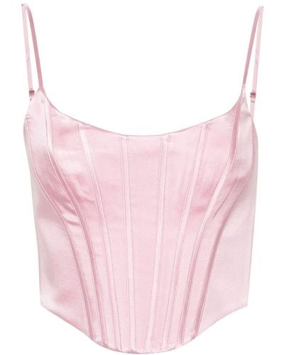 Zimmermann Silk Corset Top - Pink