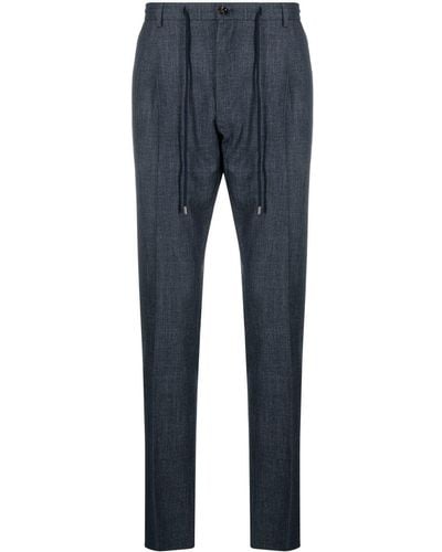Moorer Drawstring-waist Cropped Pants - Blue