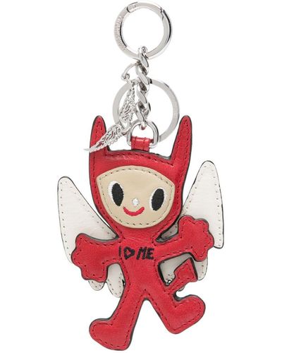 Zadig & Voltaire Happy Devil Leather Keyring - Red