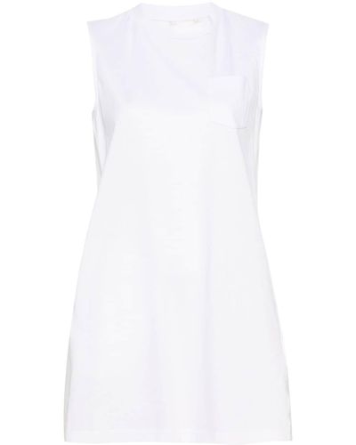 Sacai A-line poplin shirtdress - Blanco