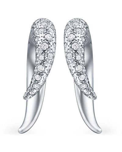 Tasaki 18kt white gold Collection Line Danger Horn diamond earrings - Blanco