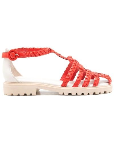 Sarah Chofakian Flanner Caged Sandals - Red