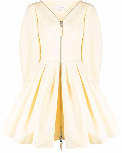 Alexander McQueen Kleid mit Ballonärmeln - Gelb