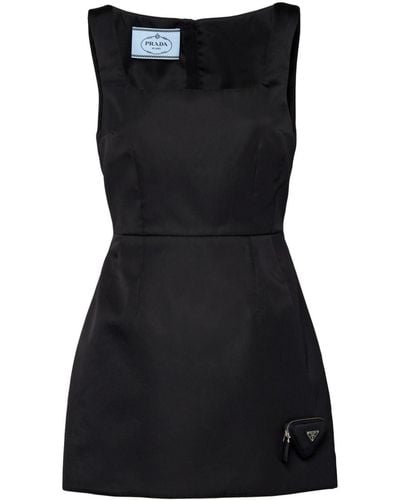 Prada Zipped-pouch Re-nylon Mini Dress - Black