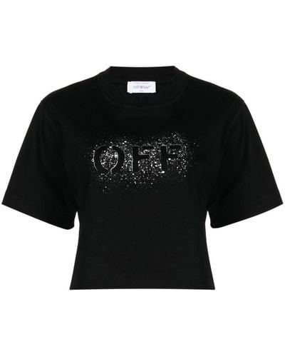Off-White c/o Virgil Abloh T-shirt en coton à logo imprimé - Noir