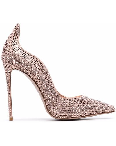 Le Silla Ivy Crystal-embellished Leather Court Shoes - Pink