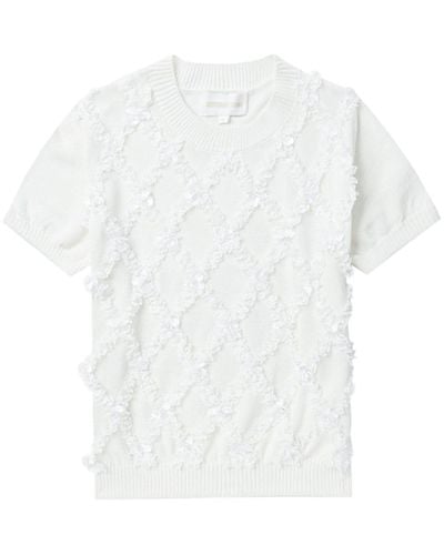 ShuShu/Tong Sequin-embellished Ribbed Jumper - White