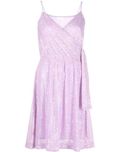 Liu Jo Sequin-embellished Mini Dress - Purple