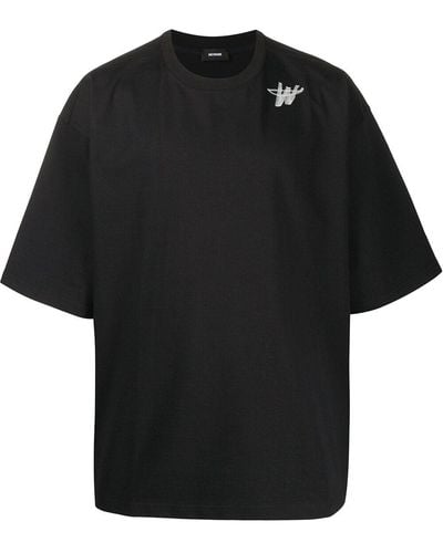 we11done Camiseta oversize con logo - Negro