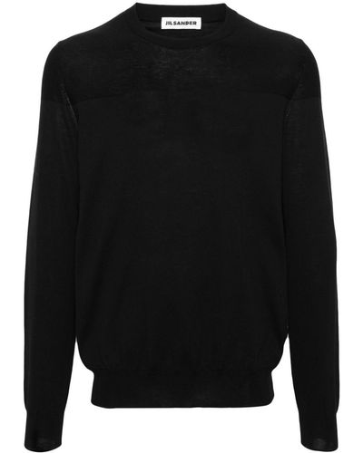 Jil Sander Crew-neck Cotton Sweater - Black