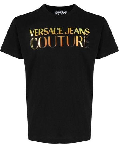 Versace T-shirt à logo imprimé - Noir