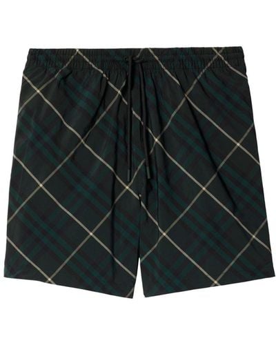 Burberry Check-print Drawstring Swim Shorts - Black