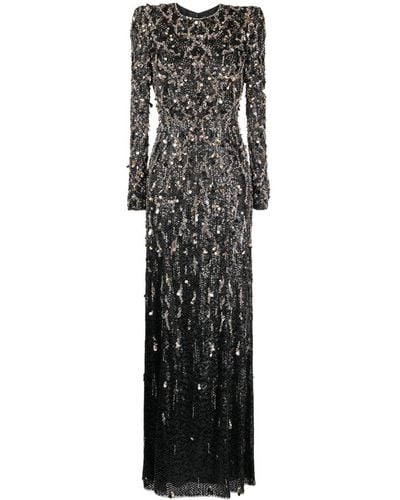 Jenny Packham Aurora Beaded Sequinned A-line Dress - Black