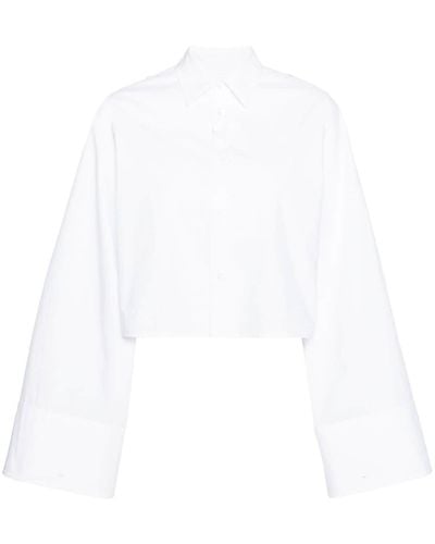 MM6 by Maison Martin Margiela Extra-long Sleeve Cropped Shirt - White