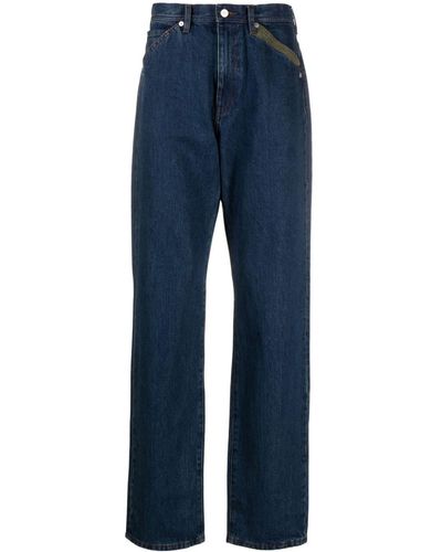 PS by Paul Smith Plains-embroidered Cotton Jeans - Blue