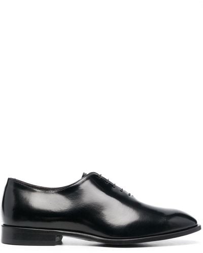 Canali Polished Leather Oxford Shoes - Black