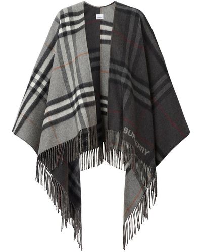 Burberry Geruite Cape - Zwart