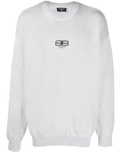Balenciaga Bb Paris Icon Sweater - White