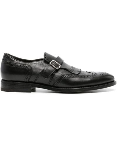 Henderson Almond-toe Leather Brogues - Black