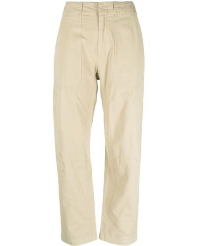 Rag & Bone Leyton Cropped Cotton Trousers - Natural
