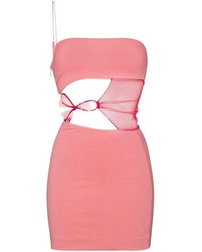 Nensi Dojaka Flower Cut-out Mini Dress - Pink