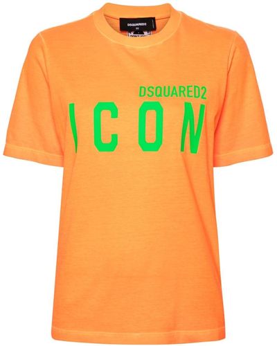 DSquared² T-shirt Spray Icon en coton - Orange