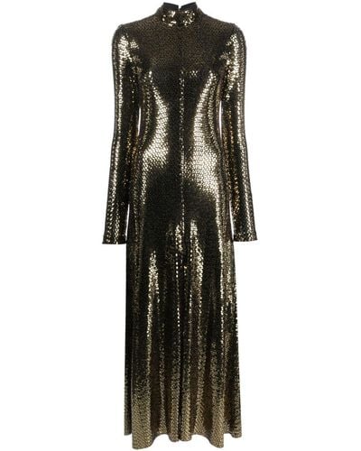 Forte Forte Stud-embellished Metallic Long Dress - Black