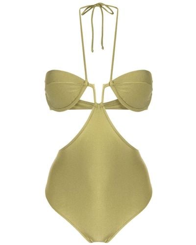 Adriana Degreas Logo-charm Cut-out Swimsuit - Green