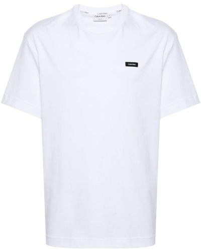 Calvin Klein T-shirt en coton à patch logo - Blanc
