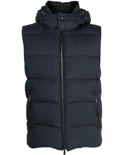 Moorer Hooded Padded Gilet - Blue