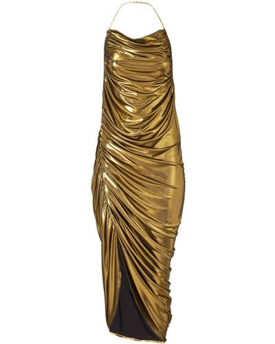 Marc Jacobs Metallic Gesmockte Midi-jurk