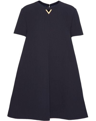 Valentino Garavani Strucutred Couture Short-sleeve Minidress - Blue