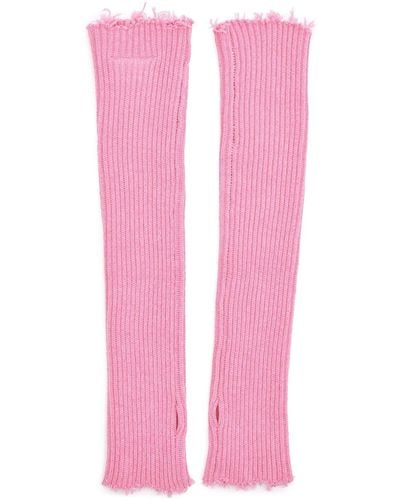 MM6 by Maison Martin Margiela Ribbed Arm Warmers - Pink